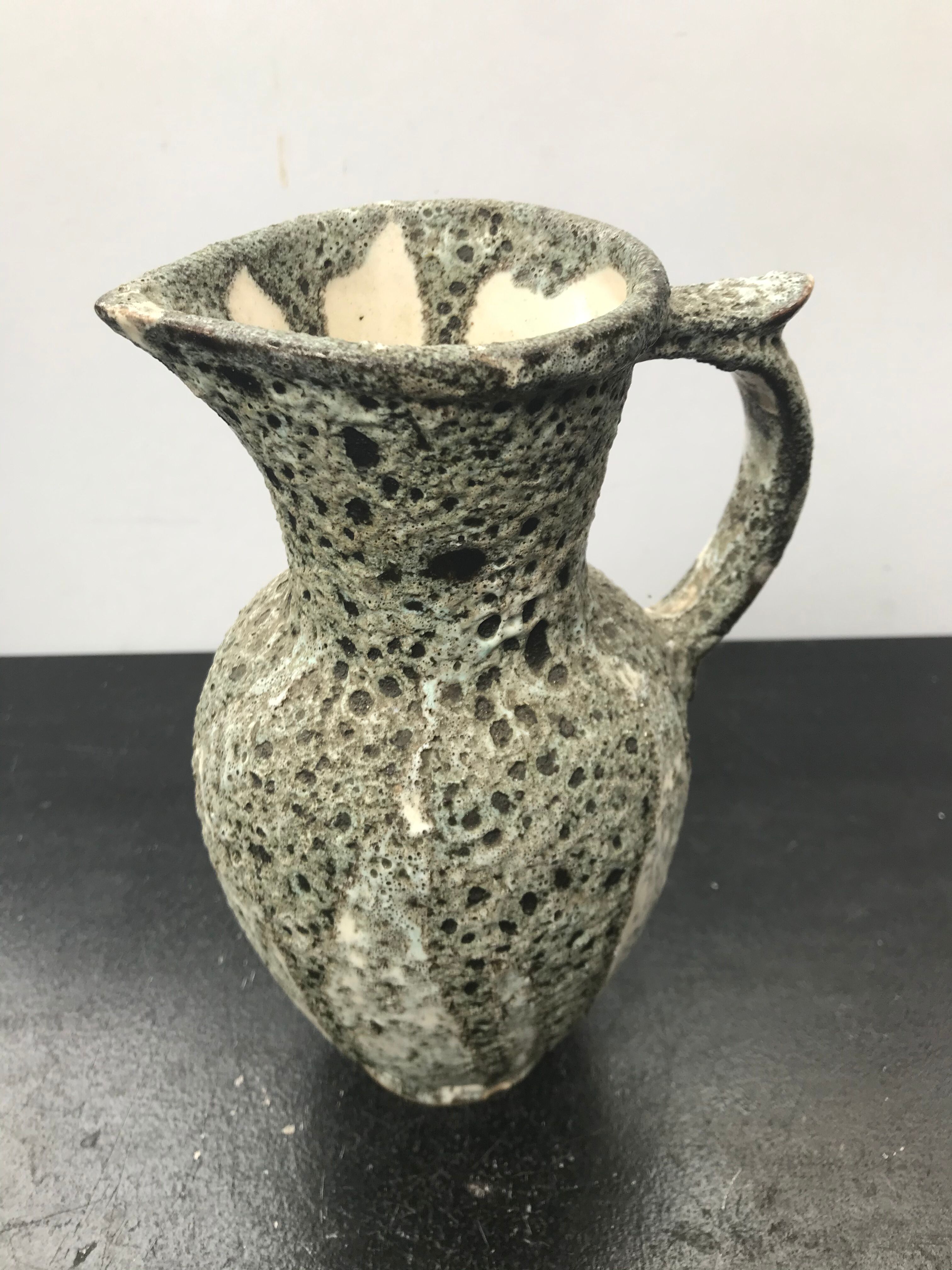 Former Pottery Pitcher DUBREUIL Ceramics Vintage Skis