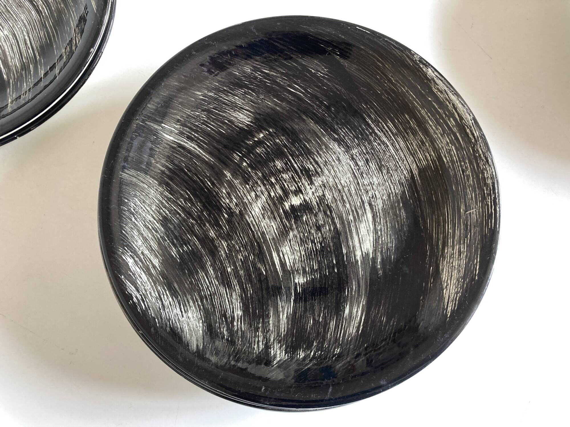 Set of 6 plates Soulages Gulf Juan in Salins earthenware 1960