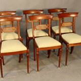 Suite of 6 mahogany pierrefeu chairs