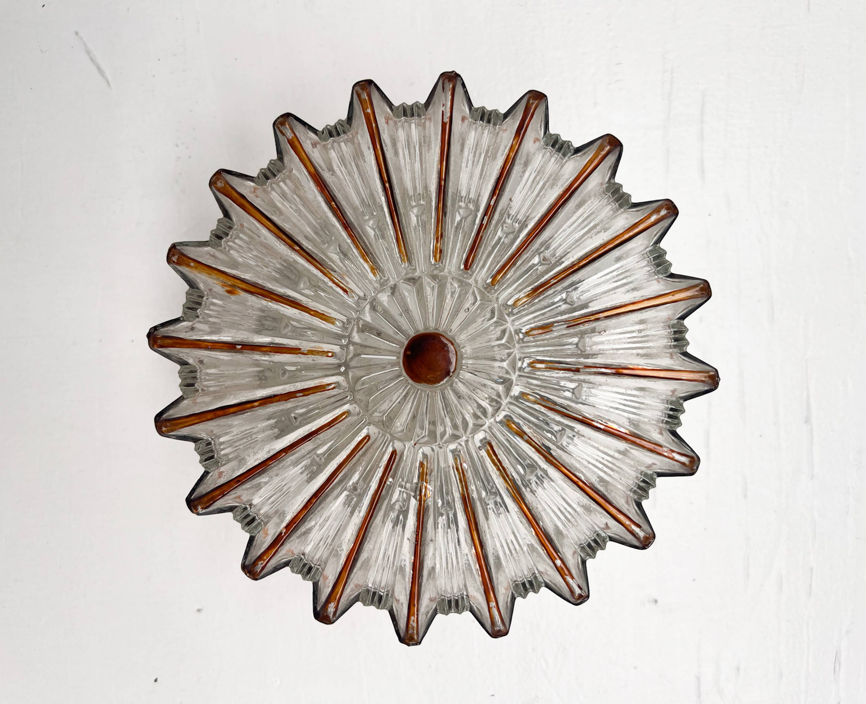 Herda glass wall lamp or ceiling lamp, 1970s