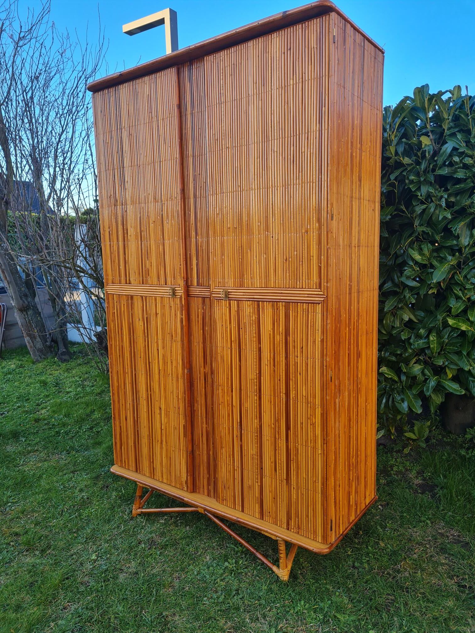 Rattan marquetry cabinet