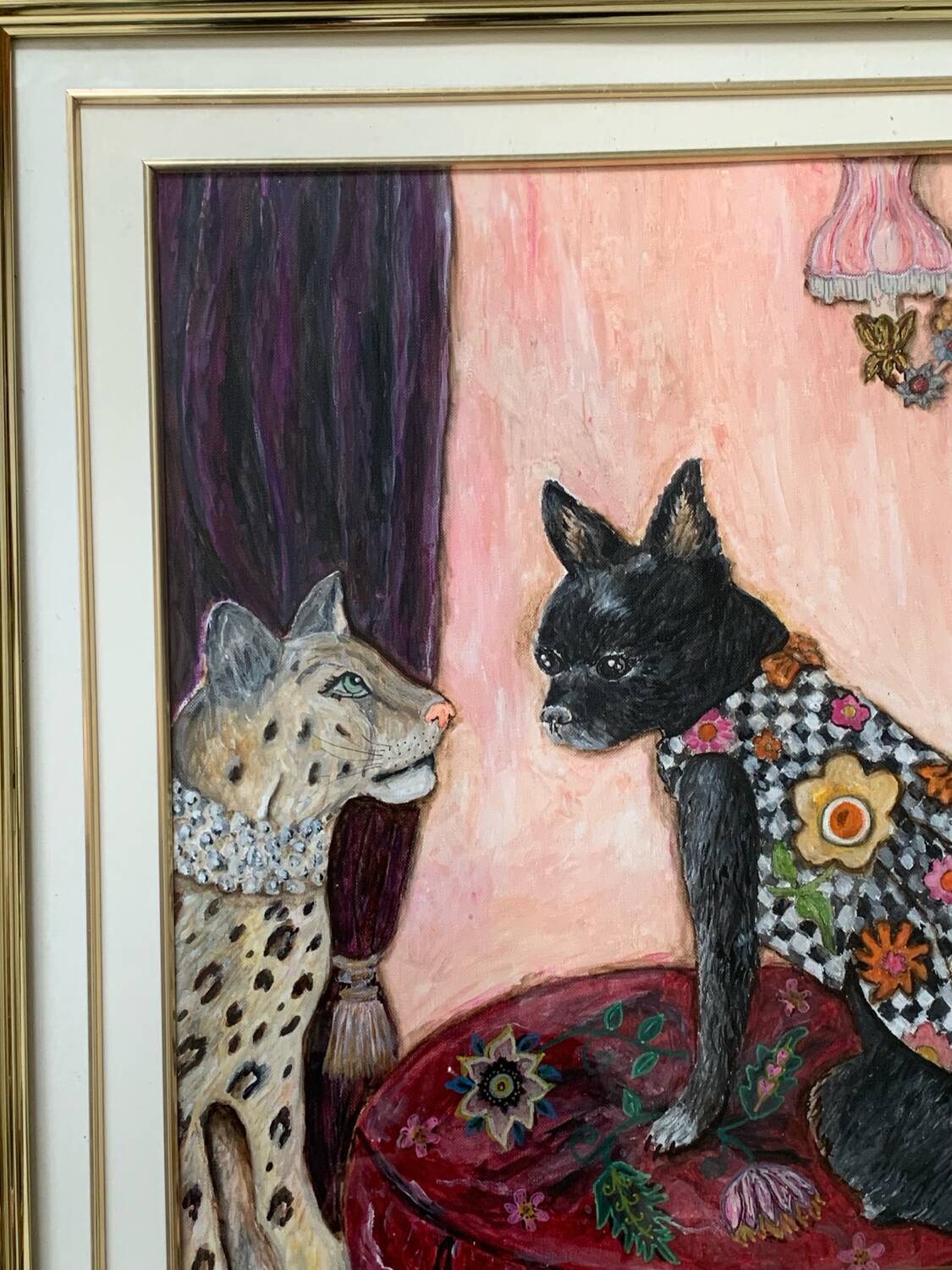 Peinture acrylique sous verre