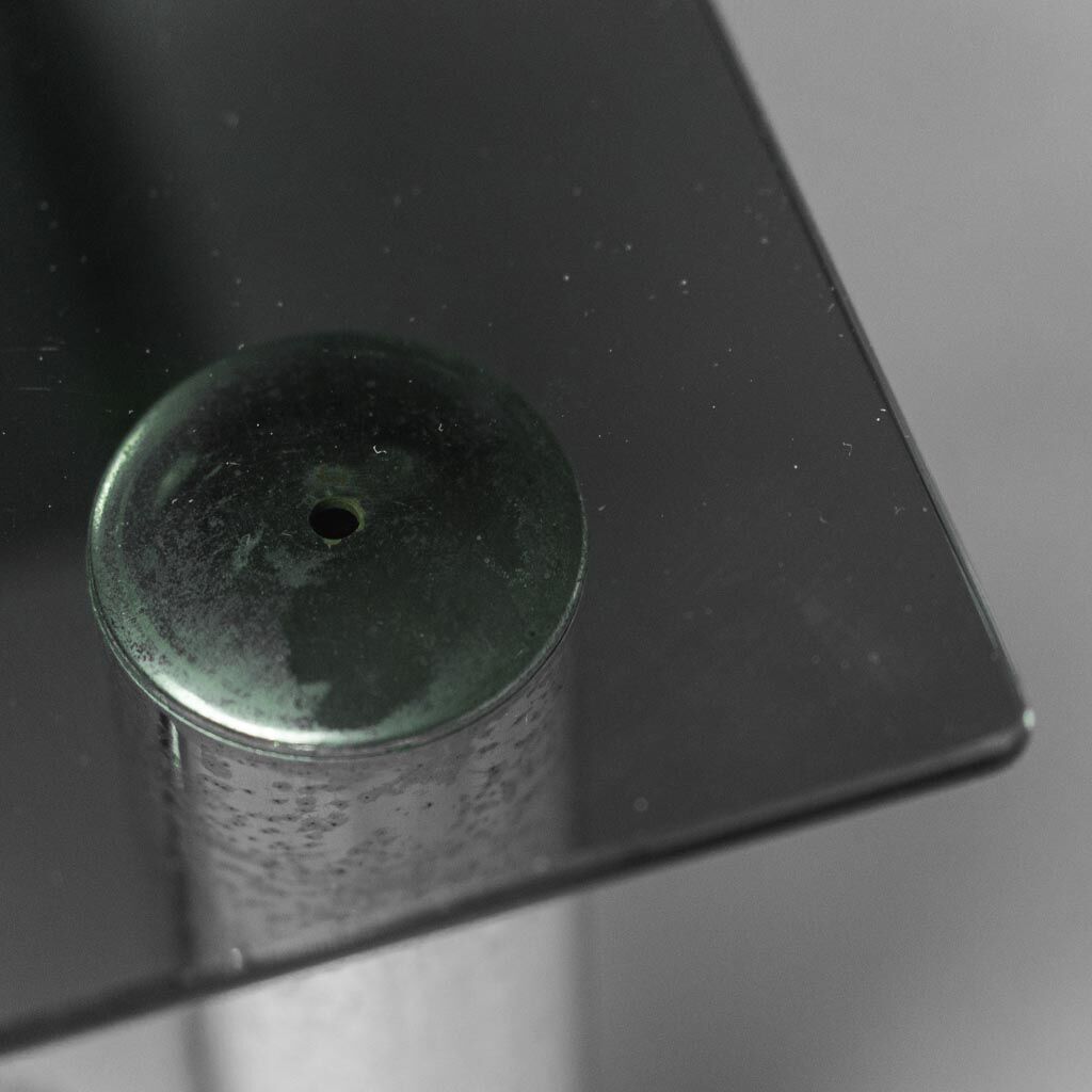 Coffee table in metal smoked glass 70s vintage