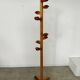 Old designer pine coat rack from the 60s in chalet wood