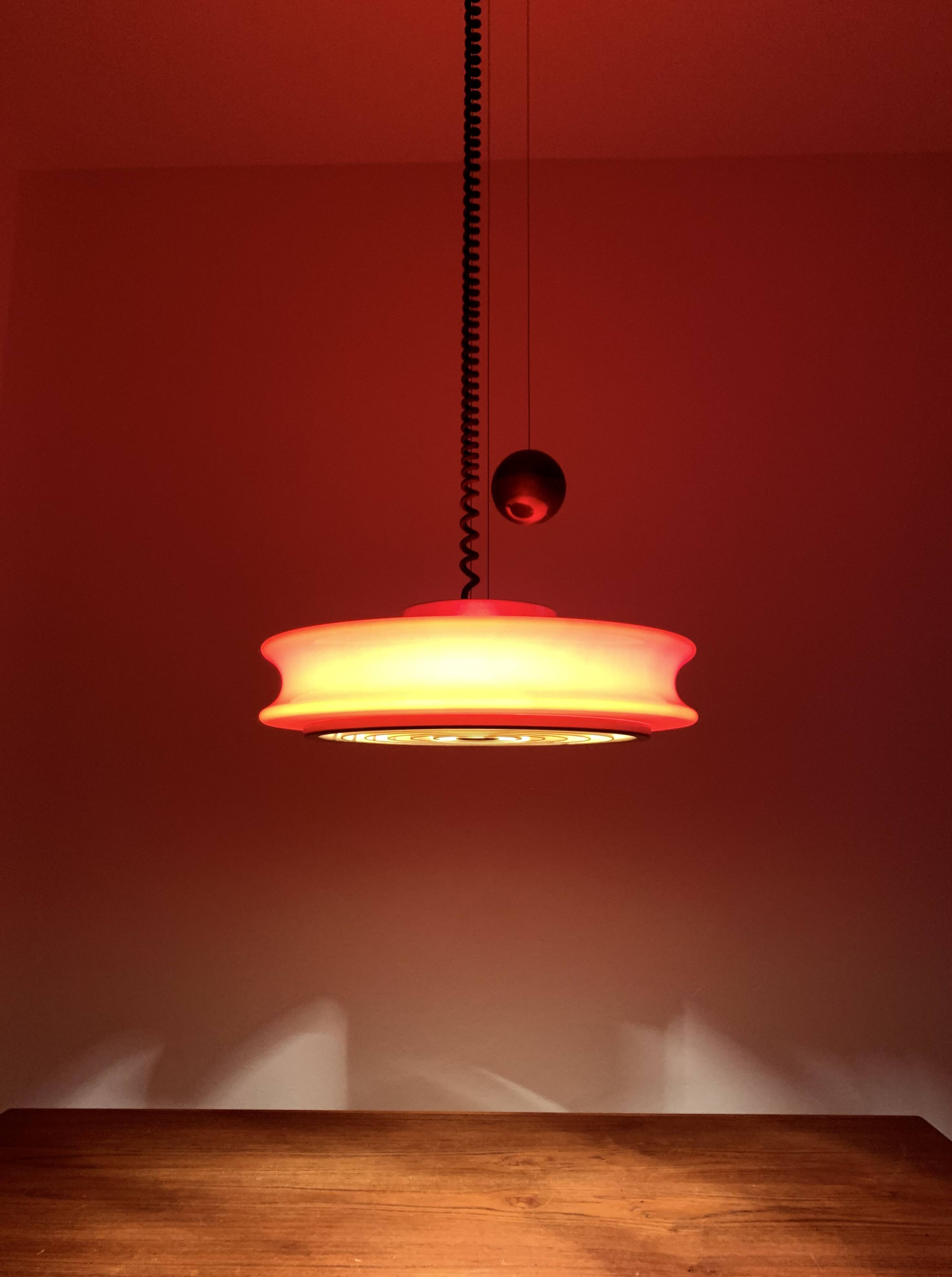 1 of 3 Adjustable Orion Glass Pendant Lamps from Staff