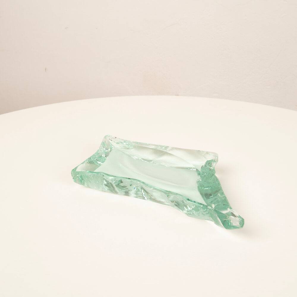 Solid crystal ashtray Fontana Arte Italy 1950s