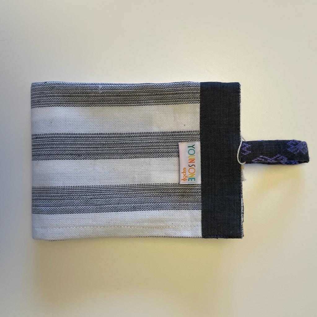 Black striped tea towel