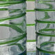 Set of 3 blown glasses