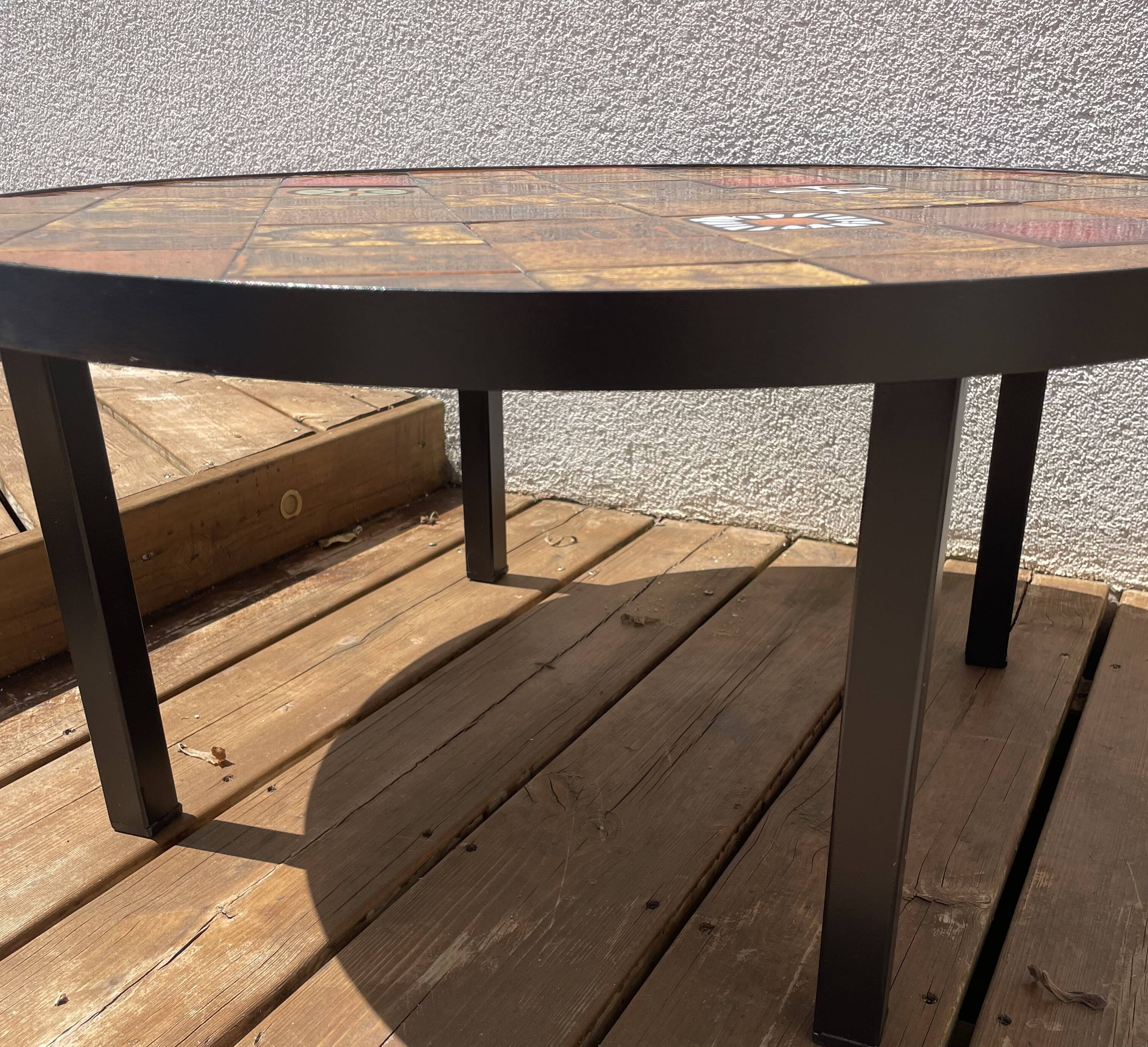 Ceramic coffee table by Jean Gregorieff