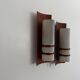 Simple mid-century wall light in metal, wooden and copper base, 1960s, Germany.