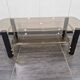 Vintage coffee table in gold metal and smoked glass, 1970s