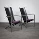 Pair of postmodern armchairs with side table (1980s)