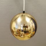 Danish ball lamp from the 80s, in gold colored lacquer.