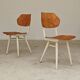 Paire de chaises ex Tchécoslovaquie TON Thonet Blanche et bois ciré