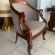 Antique armchair, Restoration style, swan neck