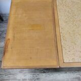 Wood and marble table with extensions