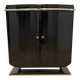 French Art Deco Bar Sideboard in Black Lacquer and Chrome, 1930