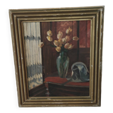 Old oil on canvas signed