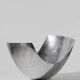 Polished Aluminum Asymmetric Contemporary Deep Bowl, Large