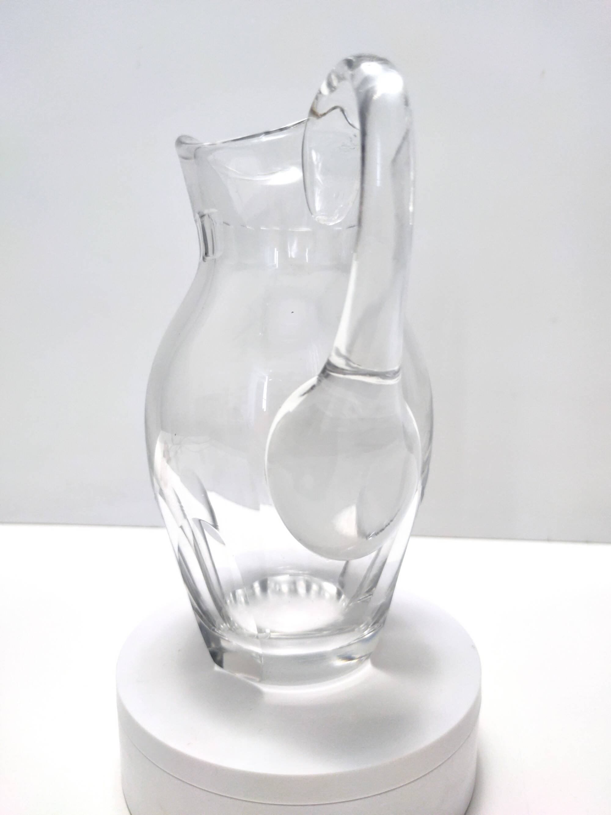 Vintage Transparent Crystal Pitcher Attr. to Baccarat