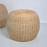 Rattan pouf 1970