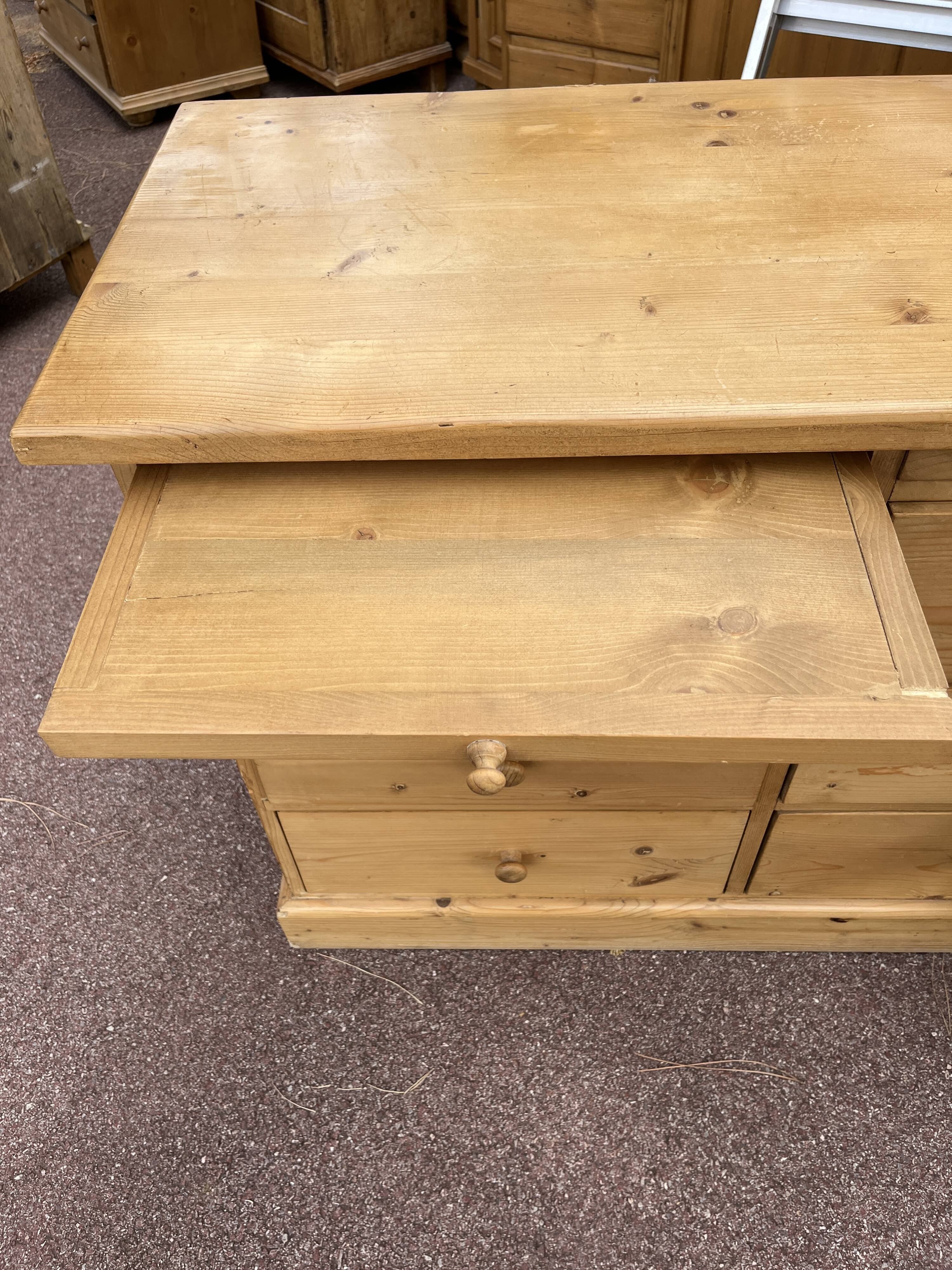 Vintage pine enfilade sideboard with tablet