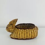 Vintage wicker rabbit basket