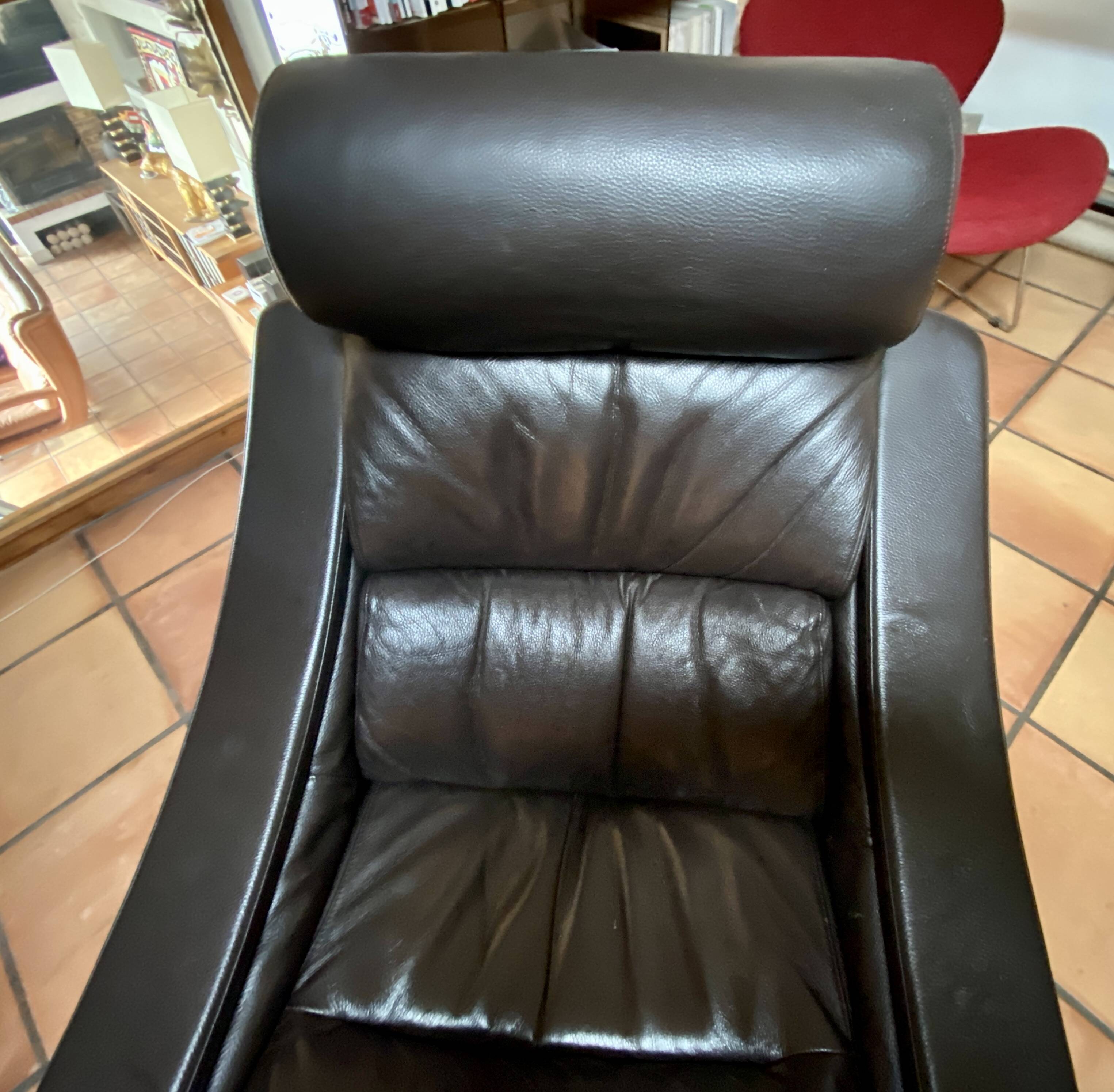 Pair of armchairs and their ottomans by ake fribytter for nelo sweden 1970