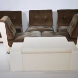 Italian Modular Space Age Design Sofa Set Chairs, Couch & Tables 1970s