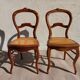 pair of Art Nouveau chairs, cane and faux leather
