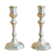 Pair of Pioneer EPNS silver-plated nickel candlesticks
