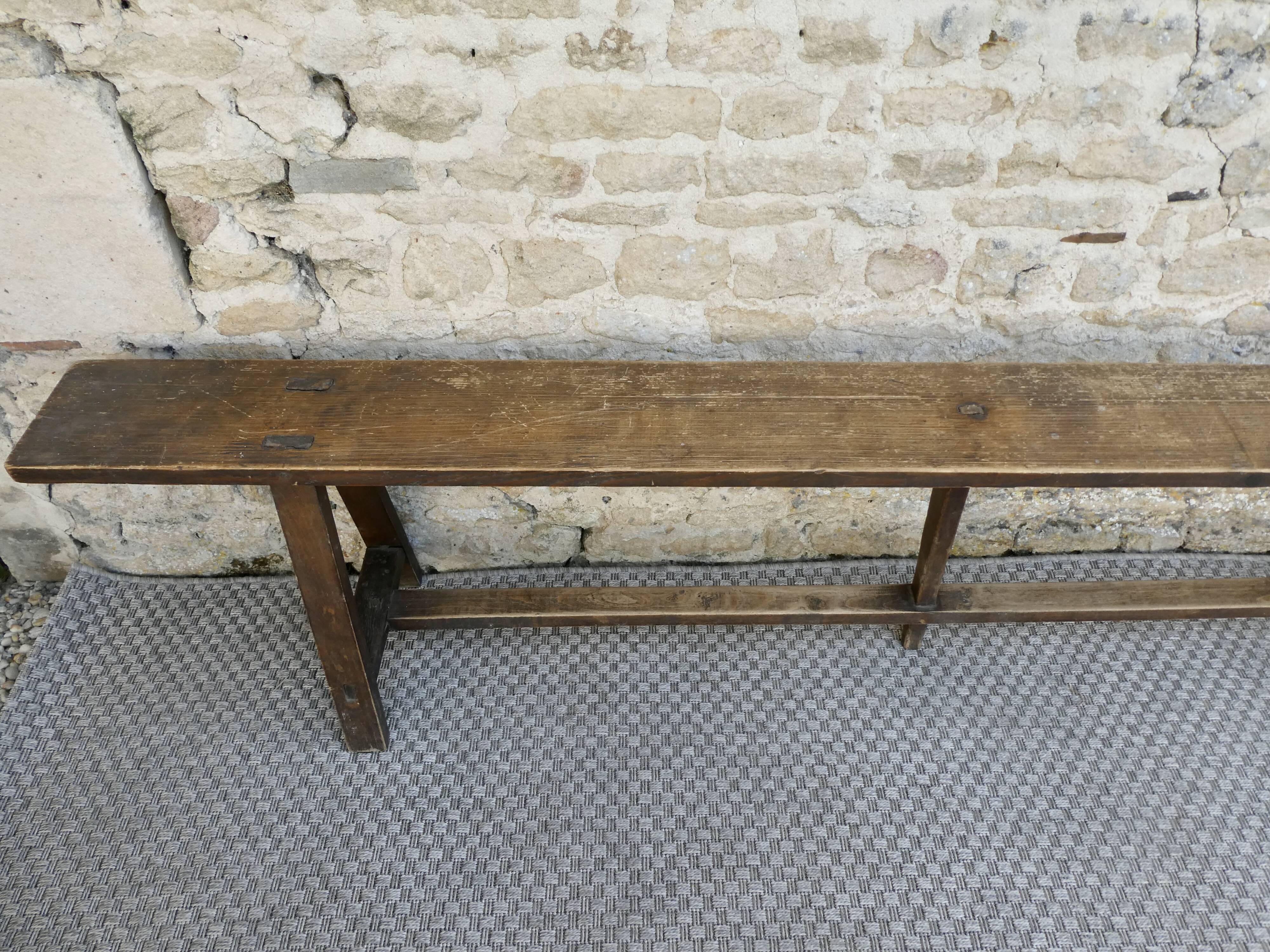 Old solid wood bench, 2 m