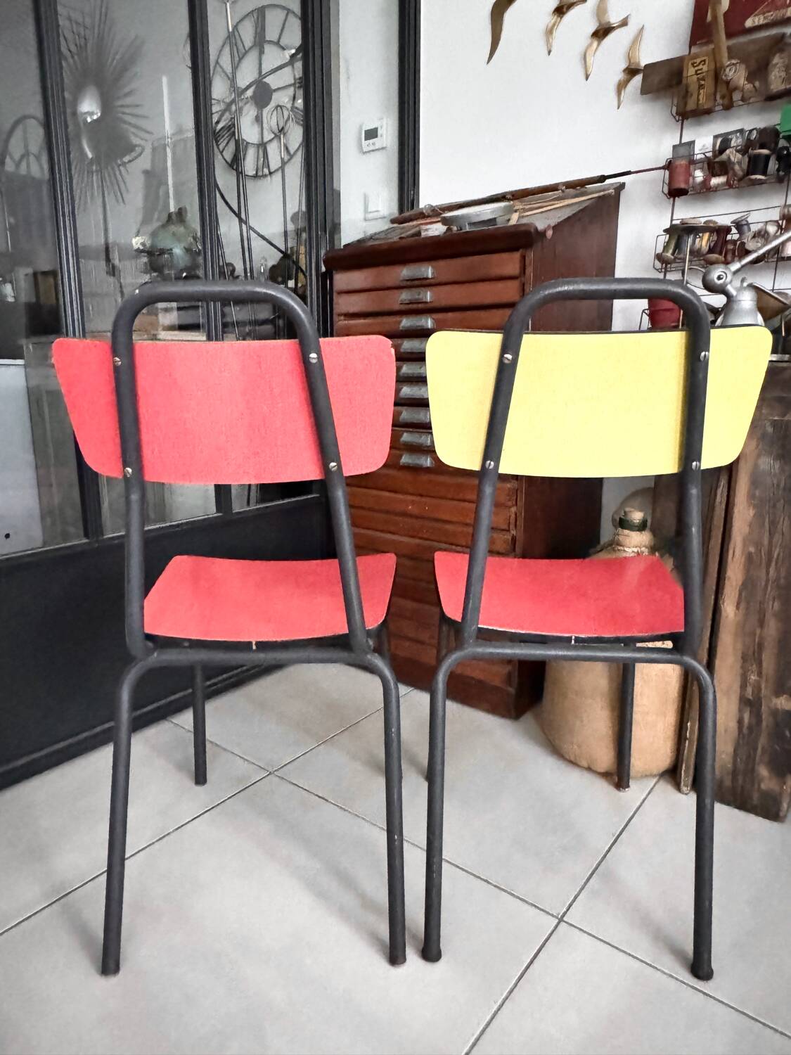Pair of vintage Formica chairs