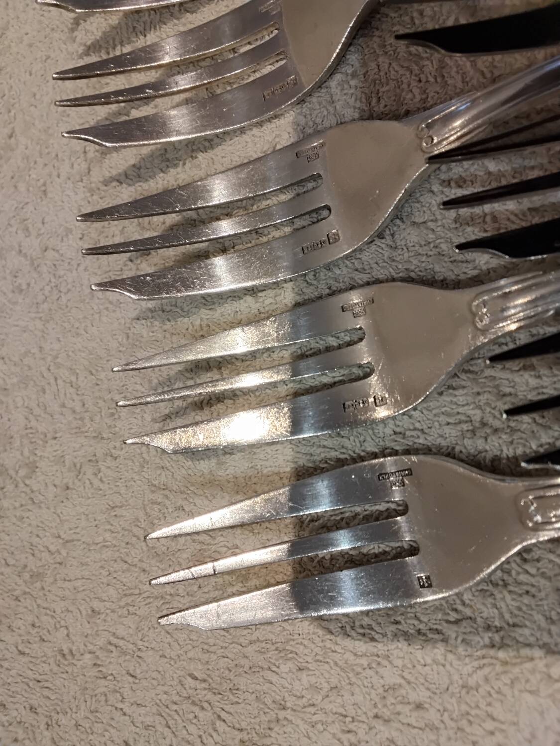 12 silver-plated cake forks, Christofle Vendome goldsmith