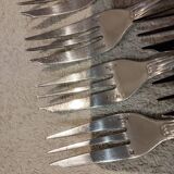 12 silver-plated cake forks, Christofle Vendome goldsmith