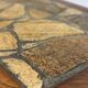 Vintage brutalist stone mosaic coffee table – solid wood, 1970s
