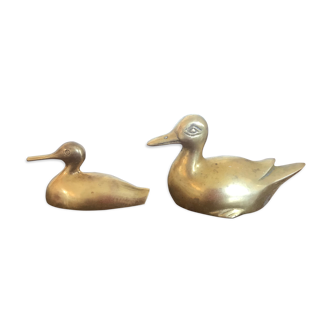 Vintage brass ducks