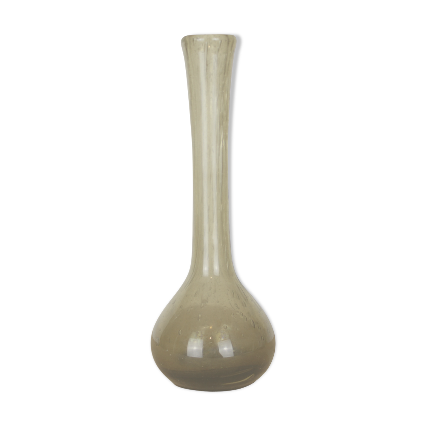 Biot bubbled glass soliflore vase, smoked