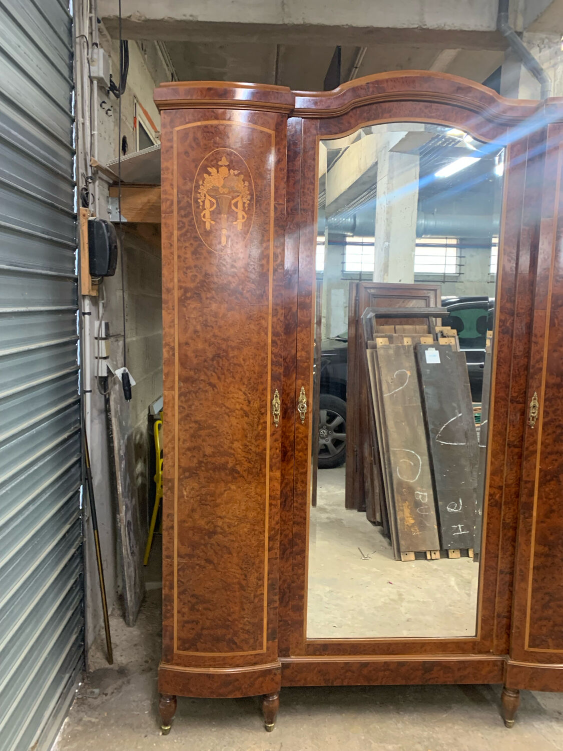 19th Century Marquetry Mirror Cabinet