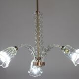 Charming Art Deco Chandelier by Barovier e Toso, 1940s