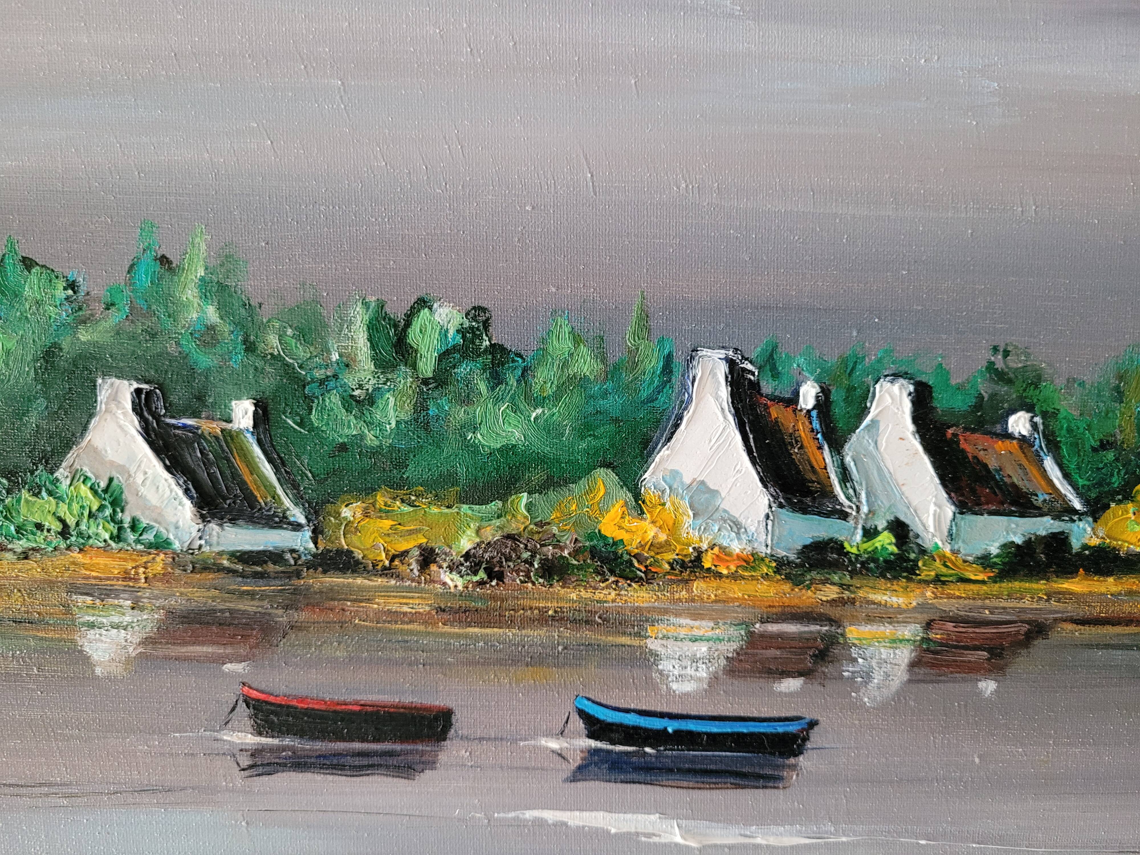 Painting Lucien Gondret 1941, Brittany Morbihan