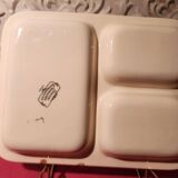 Obernai compartment dish Sarreguemines signed Loux