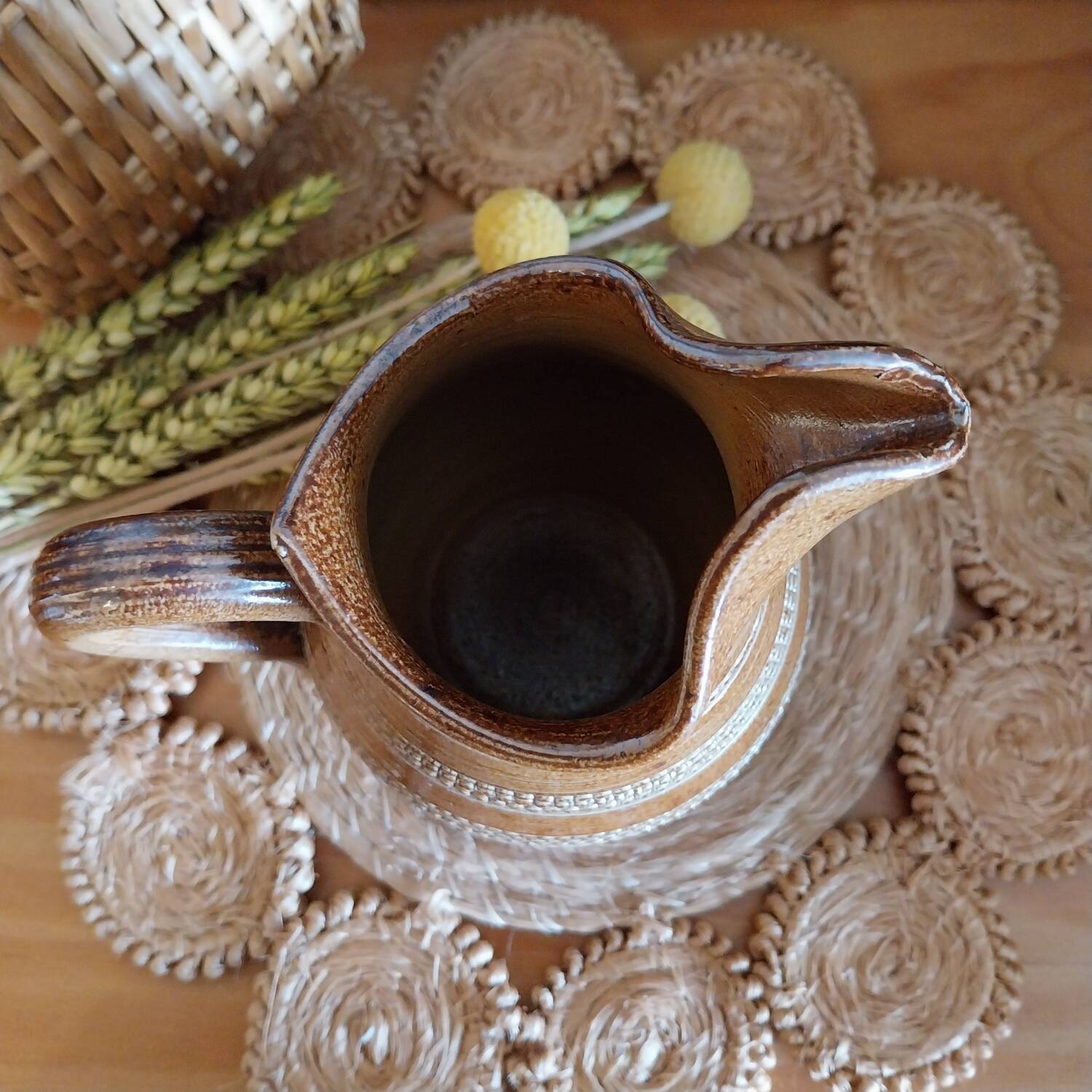 Small vintage stoneware pitcher
