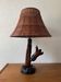 Floral carved wood lamp from the 60s