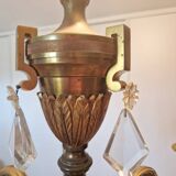 Lucien Gau, bronze worker since 1860 - Bronze chandelier with crystal pendants