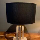 Pair of brass travertine lamp camille breesch