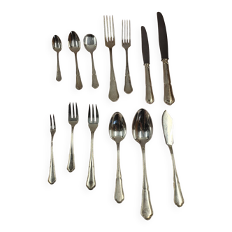Cutlery set 170 pieces in silver metal goldsmith Chrysalia