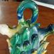 Antique glazed terracotta jug from Seminara Calabria, signed Ditto