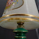 Paire de lampes en faïence verte et dorée, circa 1940