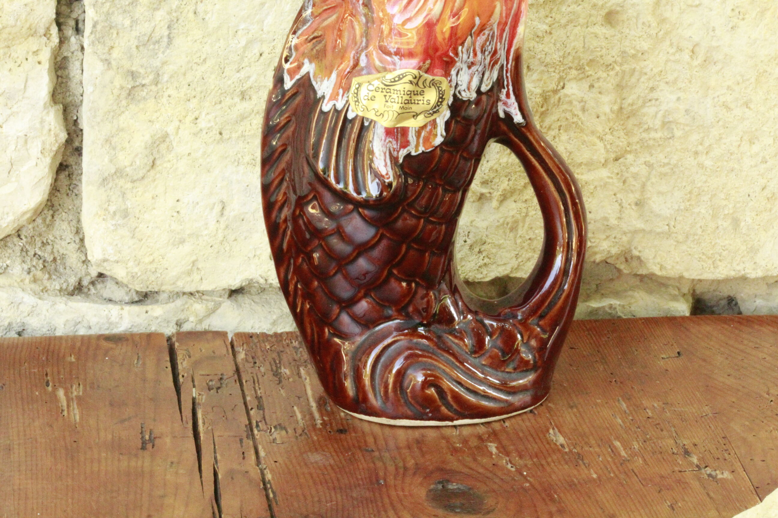 Cruche poisson céramique de Vallauris